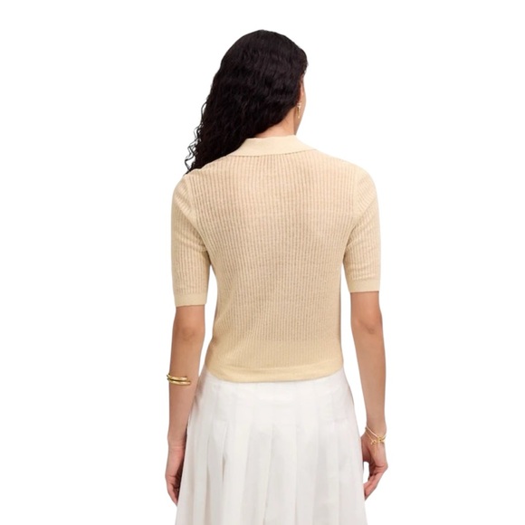 Madewell Short-Sleeve Polo Sweater Tee in Beige - Picture 3 of 6